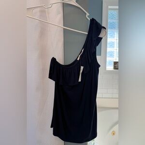 LOFT Navy One-Shoulder Tank Top